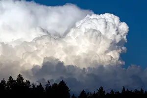 Dense Prints: Cumulonimbus thunderstorm clouds form near Cascade, Idaho, USA