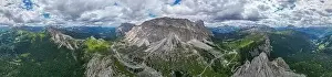 The Cunturines Tofana Lagazuoi Aerial view of the Dolomites mountain landscape in Trentino