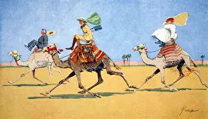 Dress Prints: Cup and Ball-the camel's favourite game, 1908. Artist: Lance Thackeray