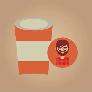 Spectacles Prints: cup coffee hipster man face icon vector illustration eps 10