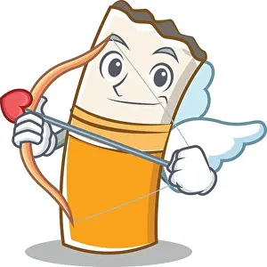 Tobacco Prints: Cupid cigarette character cartoon style