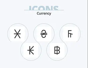 Laos Prints: Currency Flat Icon Pack 5 Icon Design. finance. franc. denarius. ukraine. hryvna