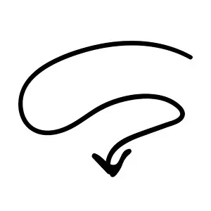 Cursor Prints: curved arrow doodle hand drawn. vector illustration element