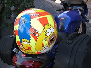 Homer Prints: custom simpsons motorbike rider helmet