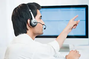 Toothy Smile Prints: Customer service representative wearing a headset