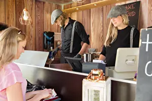 Paying Prints: Customers paying at food truck