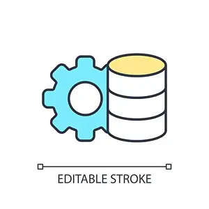 Cloud Computing Prints: Customizable thin line data democratization icon