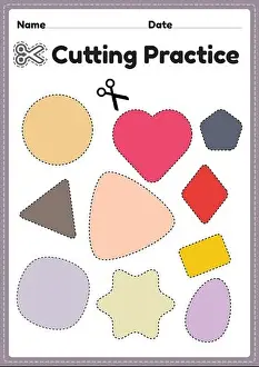 Home School Prints: Cut activity for preschool kids for cutting the paper with scissors to improve motor skills
