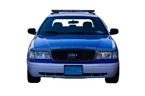 Cops Prints: Cut Out. A Ford Crown Victoria Police Interceptor on white background