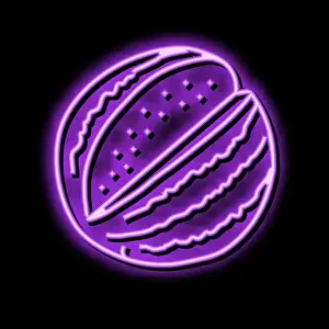 Watermelon Prints: cut watermelon neon glow icon illustration