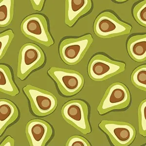 Core Prints: Cute avocado on color background