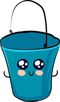 Vector On White Background Prints: Cute blue bucket, illustration, vector on white background