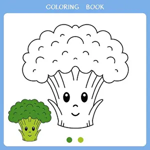 Broccoli Prints: Cute broccoli for coloring book