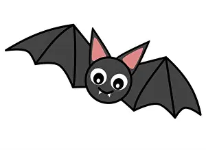 Creature Prints: cute cartoon bat vector illustration isolated on white background