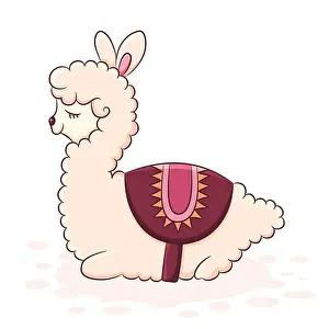 Lama Prints: Cute cartoon llama 2