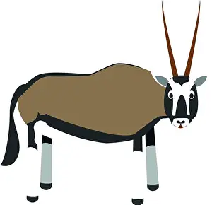 Herbivorous Prints: Cute cartoon oryx gazelle vector illustration