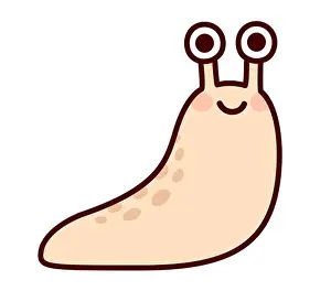 Slimy Prints: Cute cartoon slug drawing. Simple hand drawn doodle, vector illustration