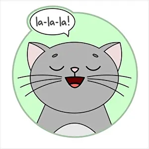 Cute Cat, Round Icon, Emoji. Gray Cat With A Whiskers Smiles