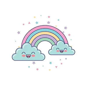 Playtime Prints: cute clouds and rainbow drawing