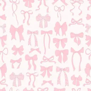 Delightful Prints: Cute coquette seamless pattern ribbon bow on delicate pink background