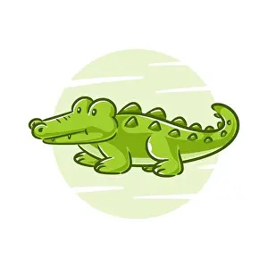 Gator Prints: Cute crocodile cartoon vector illustration on a white background