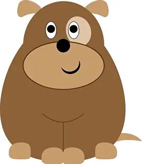 Snout Prints: Cute, fat dog drawing