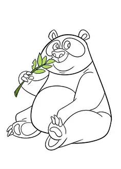 Cute giant panda. Template for a coloring book with funny animals. Coloring template for kids