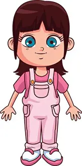 Fun People Prints: cute girl body cartoon