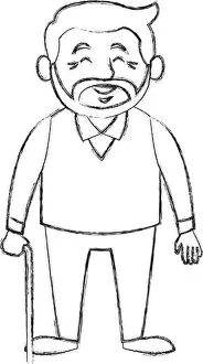 Grandparent Prints: Cute grandfather cartoon