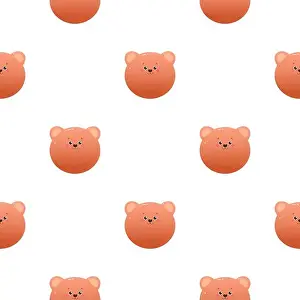 Teddy Bear Prints: Cute Kawaii Bear. Animal seamless pattern. Vector illustration