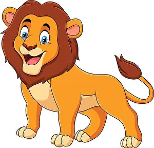 Mane Prints: Cute Lion cartoon animal vector illustration