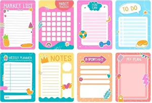 Cute planner pages with stickers