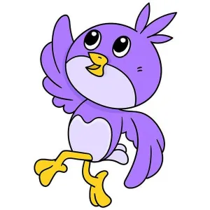 Happily Prints: cute purple birds dance happily