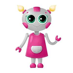 Humanoid Prints: Cute robot girl isolated on white background. Robot for kids