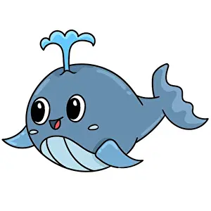Whale Prints: cute whale doodle kawaii. doodle icon image