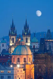 Bohemia Prints: czech republic, prague - spires of the old town and tyn church