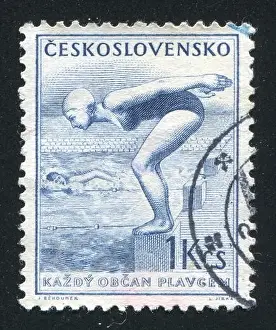 1954 Prints: CZECHOSLOVAKIA - CIRCA 1954: stamp printed by Czechoslovakia