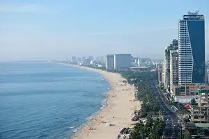 Idyllic Beach Prints: Da Nang, Vietnam July 4 2024: my khe beach and hotel is built near the beac in Da Nang