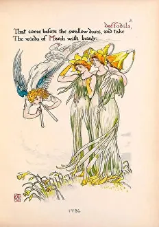 Walter Crane Prints: Daffodils, That come before the swallow dares