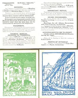 Abroad Prints: Daily programme for a Royal Mail Cruise by artist Kenneth Shoesmith