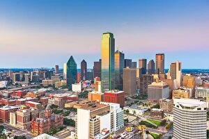Images Dated 1st September 2017: Dallas, Texas, USA downtown city skyline at twilight