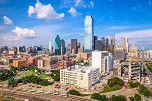 Images Dated 30th August 2017: Dallas, Texas, USA downtown skyline from above