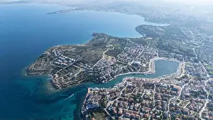 Yachting Prints: Dalyan Village drone view in Cesme Peninsula of Turkey