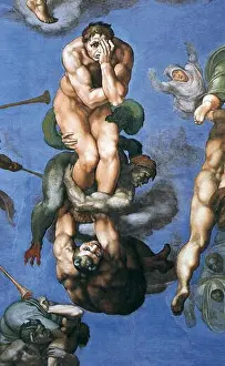 History Painting Prints: The damned soul alone - the Last Judgment (Italian)