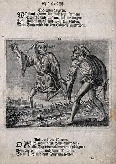 Fools Prints: Dance of death: death and the fool