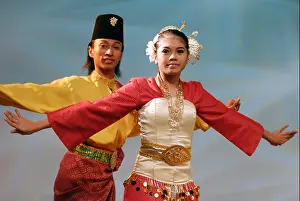 Kuala Lumpur Prints: Dancers performing the Joget a social dance that is the most popular traditional dance in Malaysia Kuala Lumpur