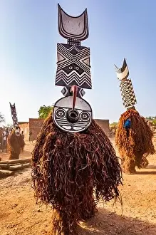Ethnic Prints: Dances With Nwantantay Masks Of Bwa People, Burkina Faso