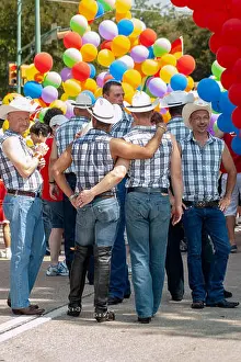 Lgbt Prints: Dancing cowboys at the Gay Pride Parade Dallas Texas