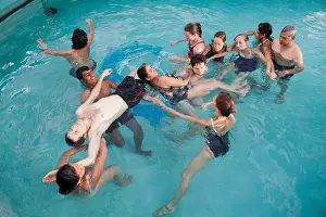 Multi Ethnic Prints: Dancing in the water in Quiet Healing Center of Auroville, India