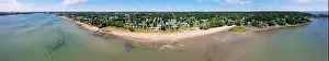 Beverly Prints: Dane Street Beach at Mackerel Cove aerial view panorama in city of Beverly